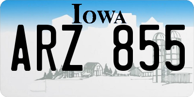 IA license plate ARZ855