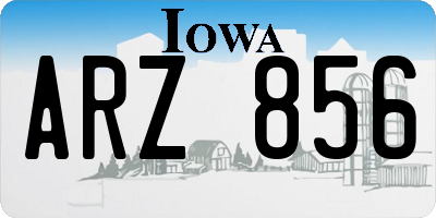 IA license plate ARZ856