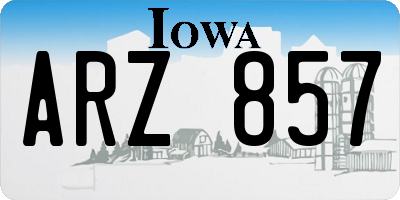 IA license plate ARZ857