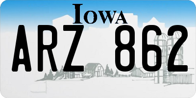 IA license plate ARZ862