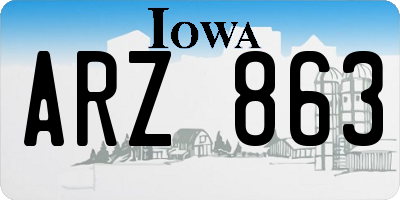 IA license plate ARZ863