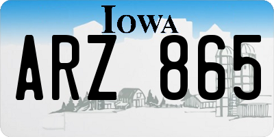 IA license plate ARZ865