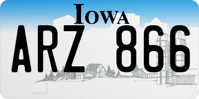 IA license plate ARZ866