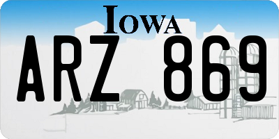IA license plate ARZ869