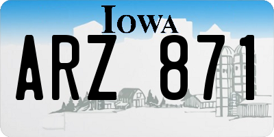 IA license plate ARZ871
