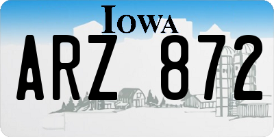 IA license plate ARZ872