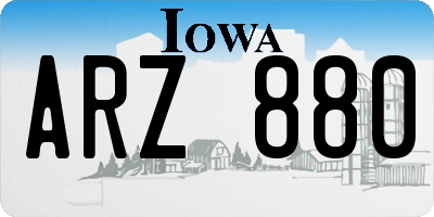 IA license plate ARZ880