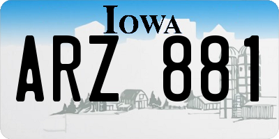 IA license plate ARZ881