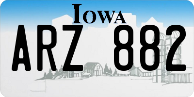 IA license plate ARZ882