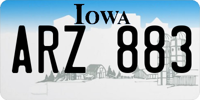 IA license plate ARZ883
