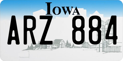 IA license plate ARZ884