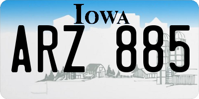 IA license plate ARZ885