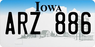 IA license plate ARZ886