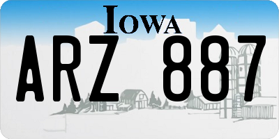 IA license plate ARZ887