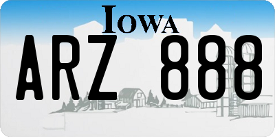 IA license plate ARZ888