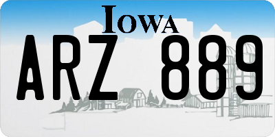 IA license plate ARZ889