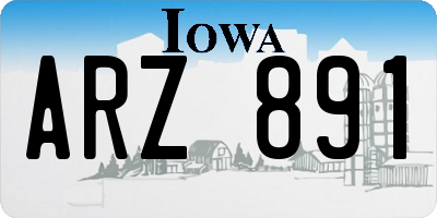 IA license plate ARZ891