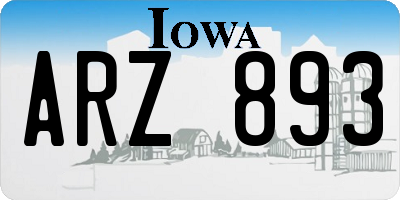 IA license plate ARZ893