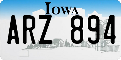 IA license plate ARZ894