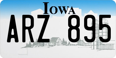 IA license plate ARZ895