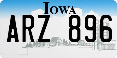 IA license plate ARZ896