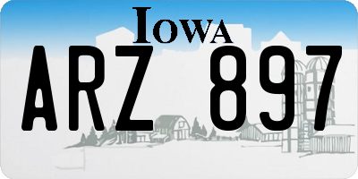 IA license plate ARZ897