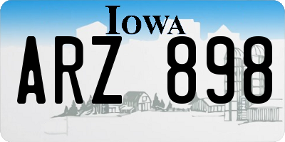 IA license plate ARZ898