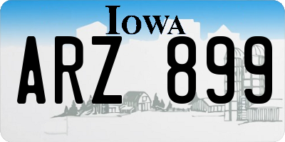 IA license plate ARZ899