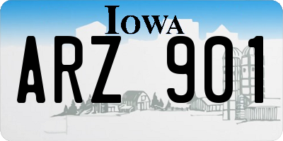 IA license plate ARZ901