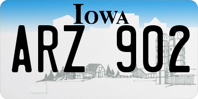 IA license plate ARZ902