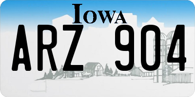 IA license plate ARZ904