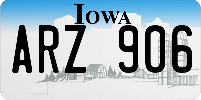 IA license plate ARZ906