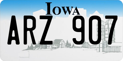 IA license plate ARZ907