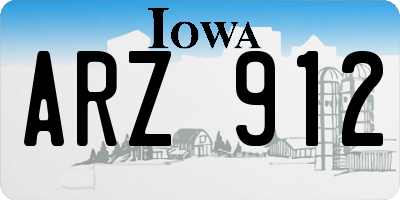 IA license plate ARZ912