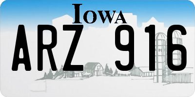 IA license plate ARZ916