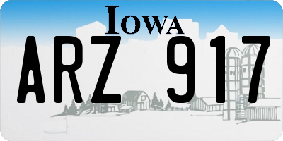 IA license plate ARZ917