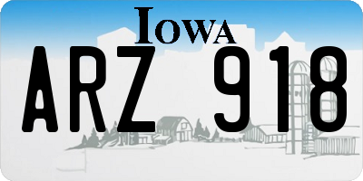 IA license plate ARZ918