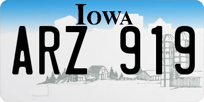 IA license plate ARZ919