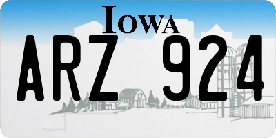 IA license plate ARZ924