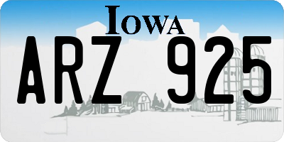 IA license plate ARZ925