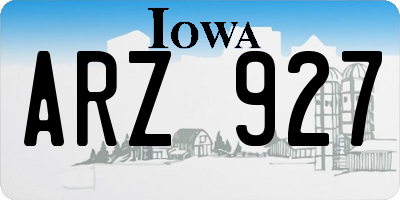 IA license plate ARZ927