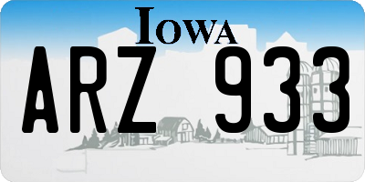 IA license plate ARZ933