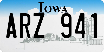 IA license plate ARZ941