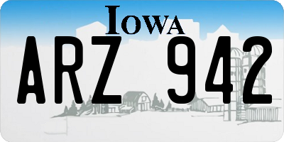 IA license plate ARZ942