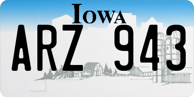 IA license plate ARZ943