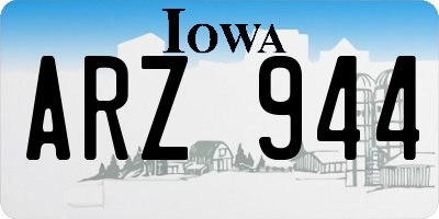 IA license plate ARZ944