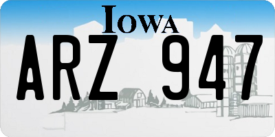 IA license plate ARZ947