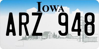 IA license plate ARZ948