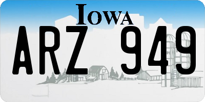 IA license plate ARZ949