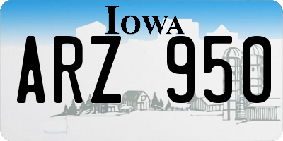 IA license plate ARZ950